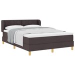 Lit box spring vidaXL avec matelas marron foncé 140x200 cm en tissus
