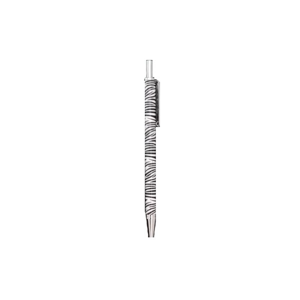 Mini stylo bille 10 x 0.6 cm en métal - zébré blanc