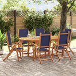 vidaXL Ensemble à manger de jardin 7Pièces bois d'acacia solide textilène