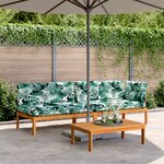 vidaXL Salon palette de jardin avec coussins 3Pièces bois d'acacia massif