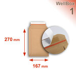 Lot de 50 enveloppes carton wellbox 1 format 176x270 mm