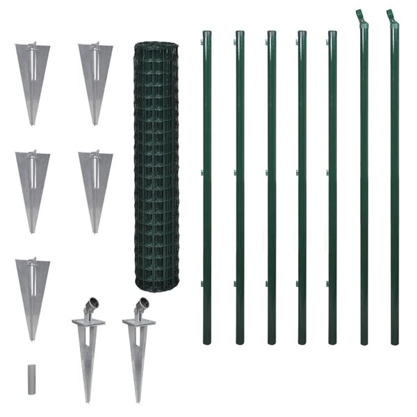vidaXL Clôture Euro Acier 10 x 1 5 m Vert