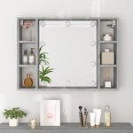 vidaXL Armoire à miroir avec LED Sonoma gris 76x15x55 cm