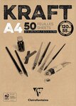 Un Bloc de KRAFT BRUN VERGE 21X29,7 cm 50 feuilles 120g CLAIREFONTAINE