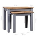 vidaXL Tables gigognes 2Pièces Gris Bois de pin massif Assortiment Panama