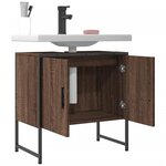vidaXL Armoire lavabo de salle de bain chêne marron 60x33x60 cm