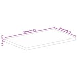 vidaXL Dessus de table 50x40x2 5 cm rectangulaire bois massif d'acacia