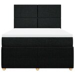 vidaXL Sommier à lattes de lit avec matelas Noir 140x200 cm Tissu