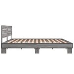 vidaXL Cadre de lit sonoma gris 200x200 cm bois d'ingénierie et métal