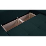 Canapé d'angle convertible réversible + coffre de rangement - Tissu Bleu - 289 x 94/188 x 88 cm - INDIAN