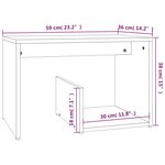 vidaXL Table d'appoint Chêne fumé 59x36x38 cm Bois d'ingénierie