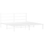 vidaXL Cadre de lit métal avec tête de lit blanc 200x200 cm