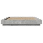 vidaXL Cadre de lit avec lumières LED gris béton 120x190 cm