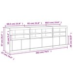 vidaXL Buffet avec lumières LED noir 202x37x67 cm