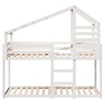 vidaXL Lit superposé avec toit blanc 90x200 cm bois de pin massif