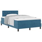 Lit à sommier de box avec matelas bleu foncé petit double en velours
