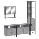 vidaXL Ensemble de meubles de salle de bain 4 Pièces Sonoma gris