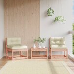 vidaXL Canapés de jardin avec coussins 2Pièces bois massif douglas