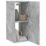 vidaXL Meuble TV mural avec lumières LED gris béton 30 5x35x70 cm