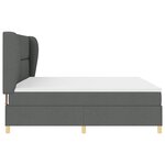 Lit Box Spring vidaXL avec Matelas Gris Foncé 200x200 cm Tissu