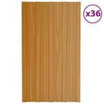 vidaXL Panneaux de toiture 36 Pièces acier galvanisé naturel 80x45 cm