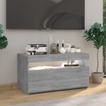 vidaXL Meuble TV avec lumières LED Sonoma gris 75x35x40 cm