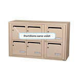 Bloc collectif leabox.com  3x2  grade 3  simple face  Intérieur  fixation murale  Ivoire RAL 1015 finition brillante