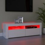 vidaXL Meuble TV avec lumières LED blanc 120x35x40 cm