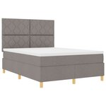 vidaXL Lit à ressorts avec matelas taupe 140x190 cm en tissu