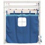 vidaXL Lit superposé avec rideaux bleu 90x190 cm bois pin massif
