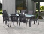 Salon de jardin design aluminium 8 personnes Sun Noir