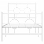 vidaXL Cadre de lit métal sans matelas avec pied de lit blanc 75x190cm