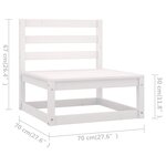 vidaXL Salon de jardin 11 Pièces avec coussins Blanc Bois de pin massif