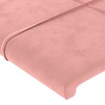 vidaXL Tête de lit à LED Rose 183x16x78/88 cm Velours