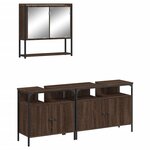 vidaXL Ensemble de meubles de salle de bain 3 Pièces Chêne marron