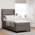 Lit Box Spring vidaXL avec Matelas en Taupe  90x190 cm  Tissu