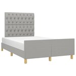 vidaXL Cadre de lit avec tête de lit gris clair 120x190 cm tissu