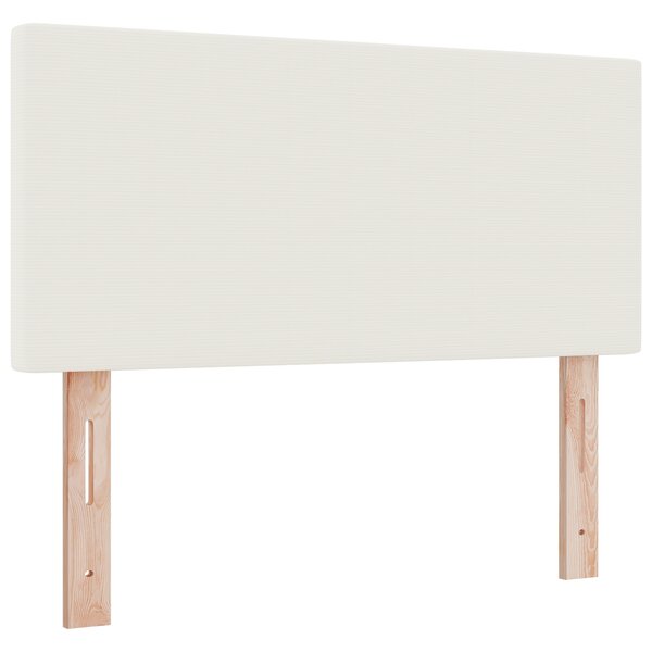Tête de lit design simple crème 80 cm en tissu velours côtelé