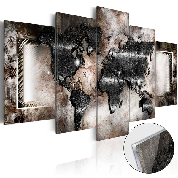 Tableau sur verre acrylique - graphite map [glass] l x h en cm 100x50