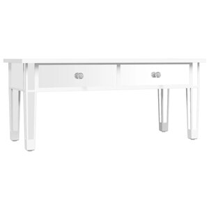 vidaXL Table basse à miroir 106x45x45 cm Bois d'ingénierie et verre