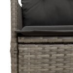 vidaXL Ensemble de bistro 3 Pièces avec coussins gris résine tressée
