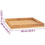 vidaXL Plateau de service 60x60 cm Bois de teck massif