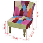 vidaXL Chaise en style français avec design de patchwork Tissu