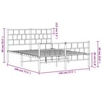 vidaXL Cadre de lit métal sans matelas avec pied de lit noir 140x190cm