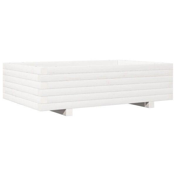 vidaXL Jardinière blanc 90x60x26 5 cm bois de pin massif