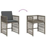 vidaXL Chaises de jardin avec coussins lot de 4 gris résine tressée