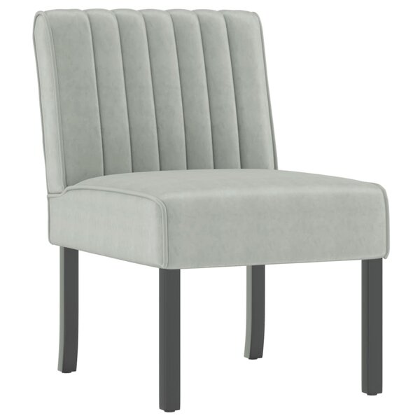 vidaXL Fauteuil sans accoudoirs gris clair velours