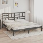 vidaXL Cadre de lit Gris Bois massif 200x200 cm