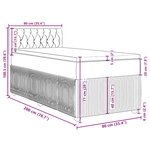 vidaXL Sommier à lattes de lit avec matelas Gris clair 90x200 cm Tissu