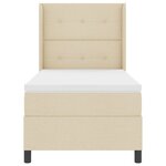 Lit à ressorts vidaXL avec matelas et LED Crème 100x200 cm en tissu